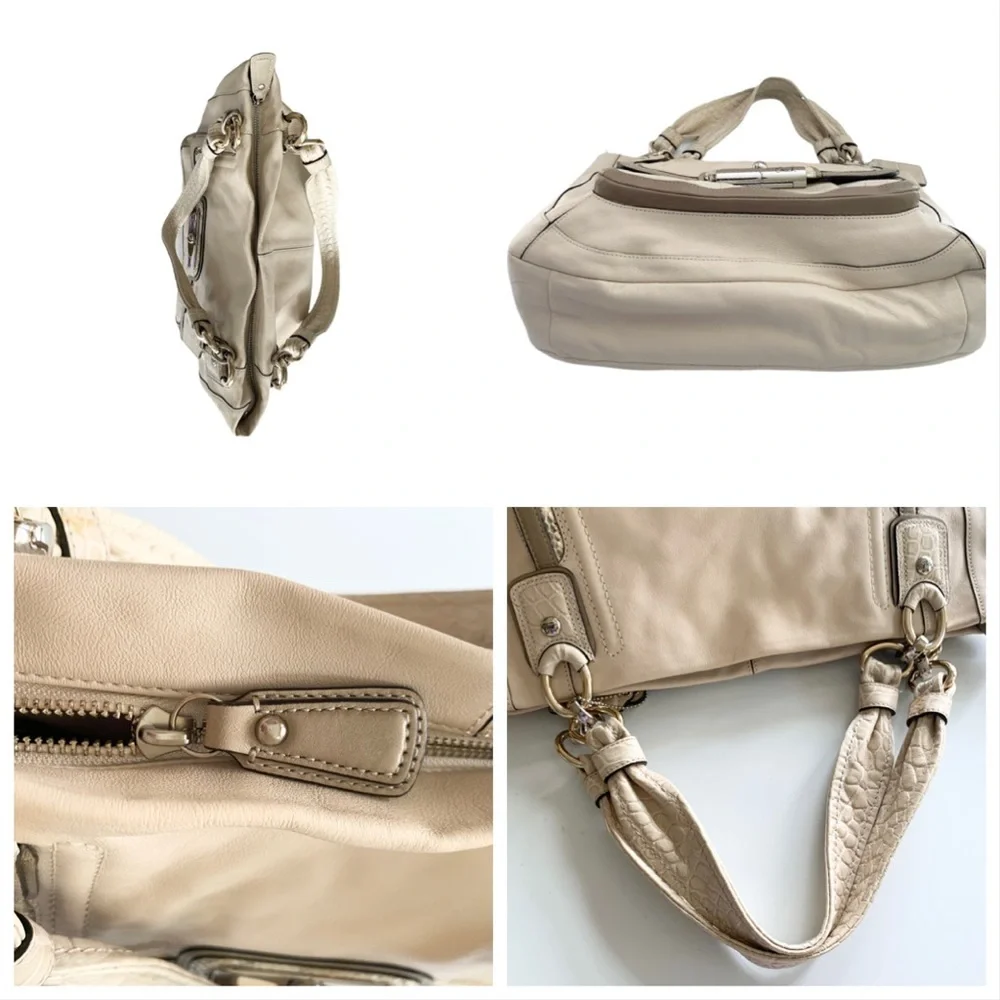 🌸Coach🌸 Leather Bag With Crocodile Accents Zip